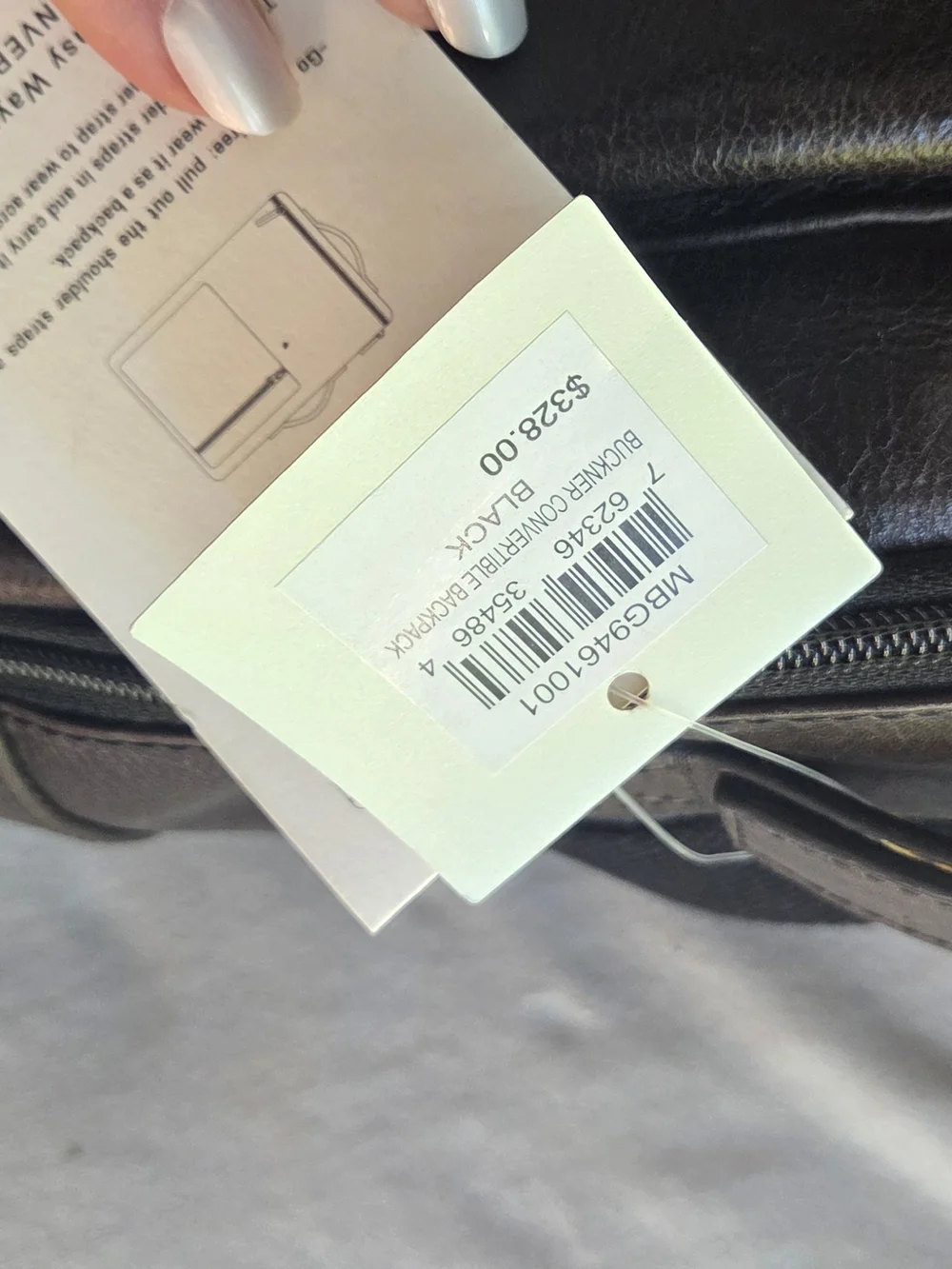 NWT FOSSIL Leather Men’s Backpack - Black